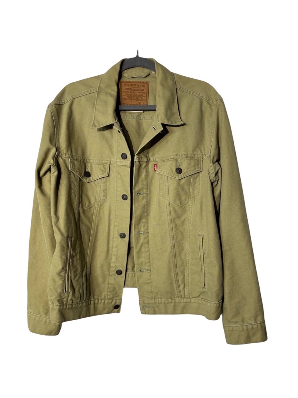 💚Levi's Olive Green Cotton Shirt Jacket Small LIKE NEW💚 For Women/Men!